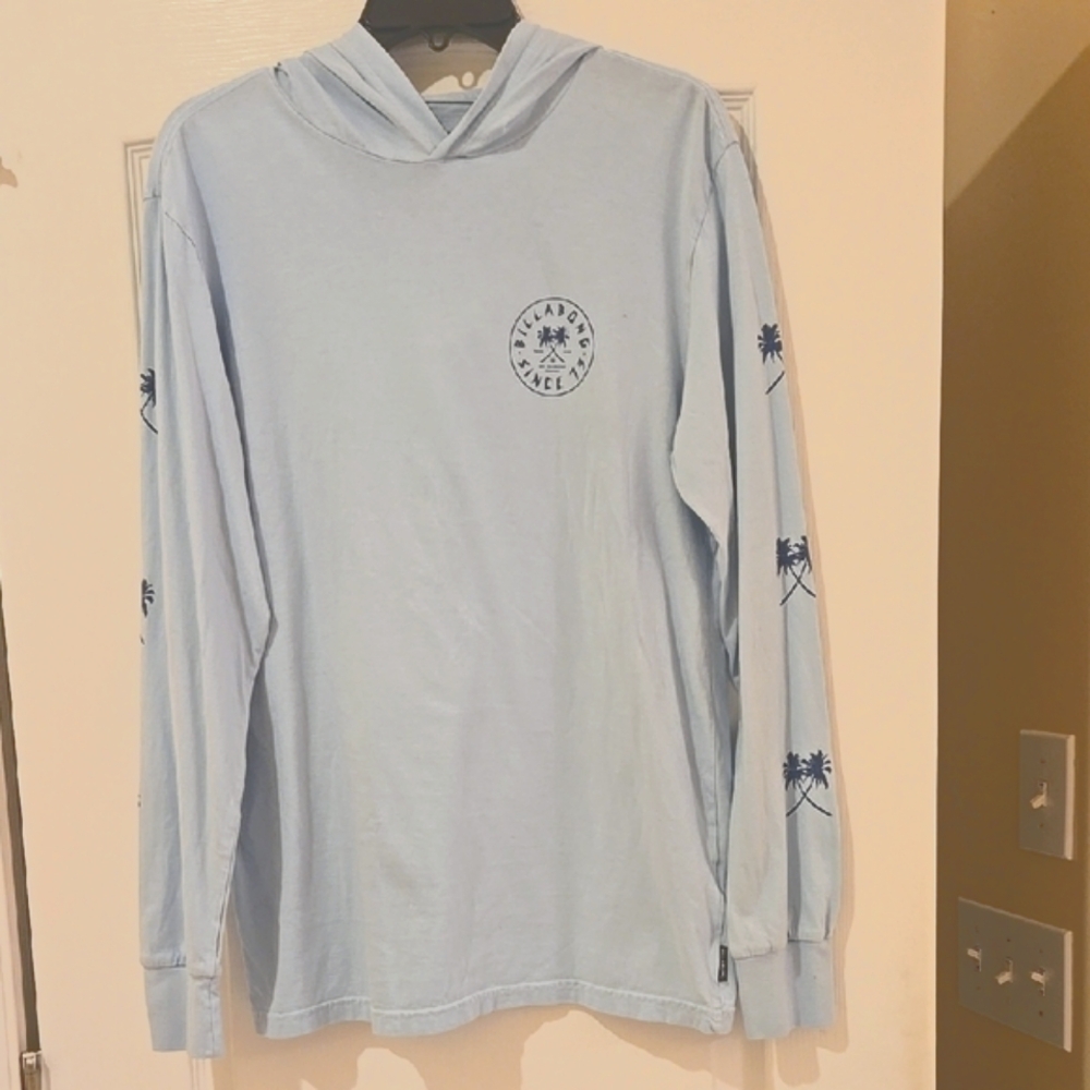Billabong Light Blue Long Sleeved Tee With Hood